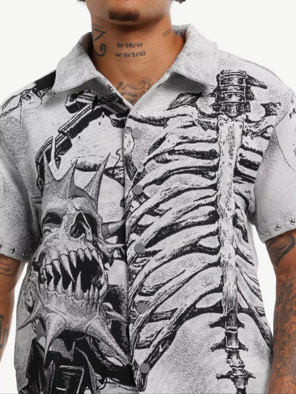 Like New! Men's Rib Cage Tapestry Woven Snap Front Shirt Size L